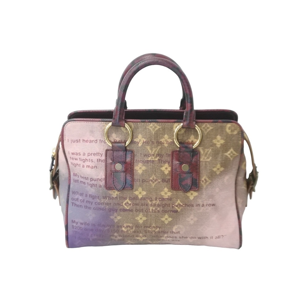 LOUIS VUITTON Monogram Richard Prince Jokes Graduate Handbag Violet